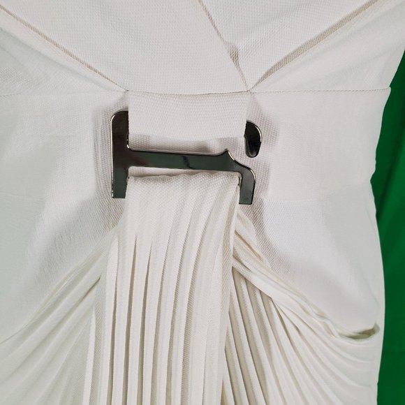 Dion Lee white Pleated Draped Marilyn Monroe midi Dress $1150 sz 4 - Picture 12 of 16